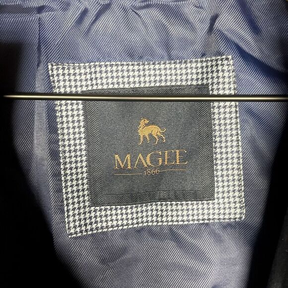 Magee 1886 Muckross Mac Raincoat Overcoat Navy Blue Mens Size 50/60R Retail $445 - Picture 3 of 11